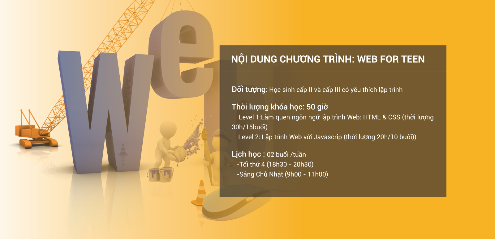 Khóa học lập trình web for teen