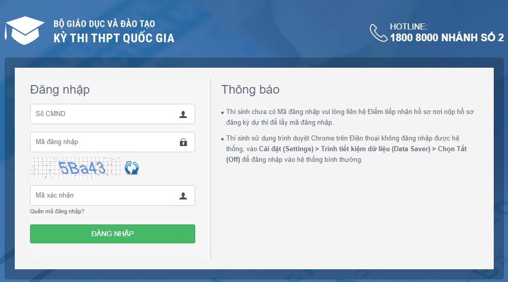 công bố điểm thi THPT Quốc gia 2018